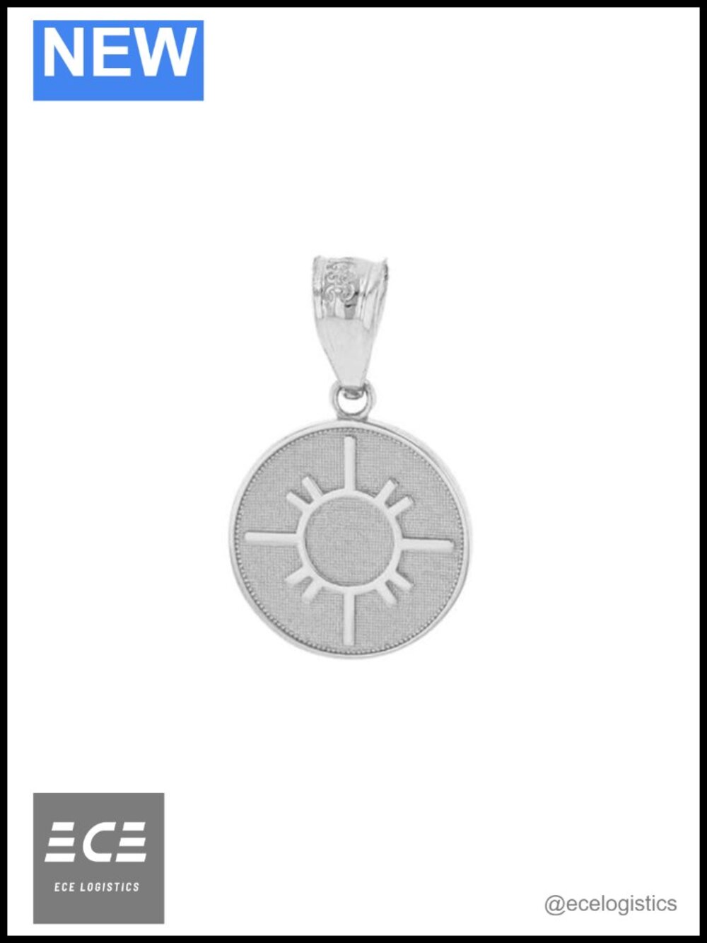 925 Sterling Silver Native American Sun Symbol Pendant Necklace